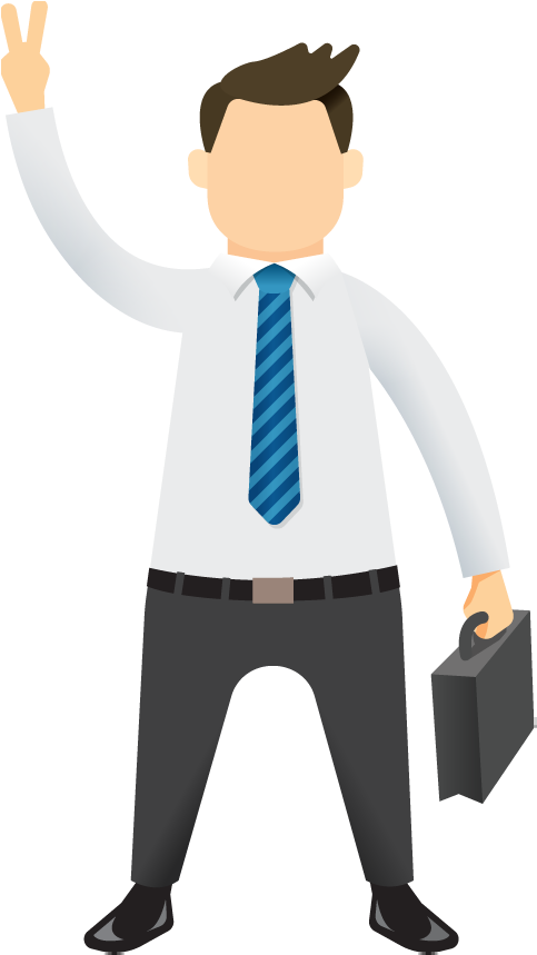 Business Portfolio Categories Designshop Cartoon Waving - Cartoon Business Man Png (490x860), Png Download