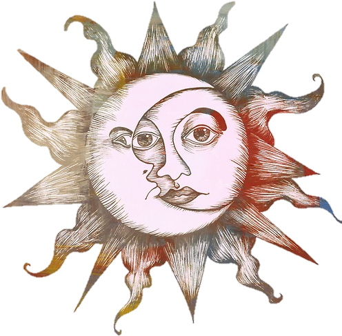 Graphic Free Library Tumblr Sun Sticker By - Sun And Moon Drawings (500x509), Png Download