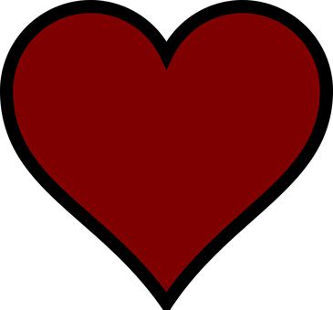 Red, Heart, Dark - Simple Red Heart Tattoo (365x340), Png Download