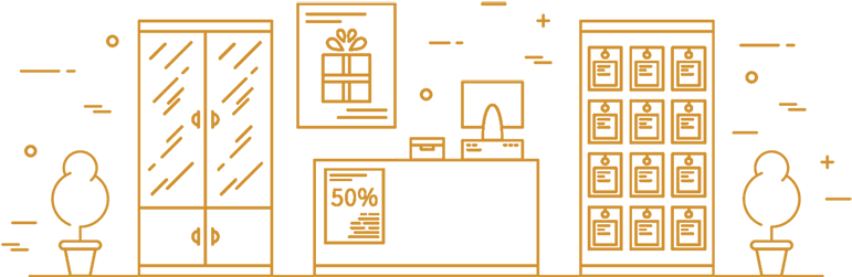 Home Banner Store Outline - Illustration (780x254), Png Download