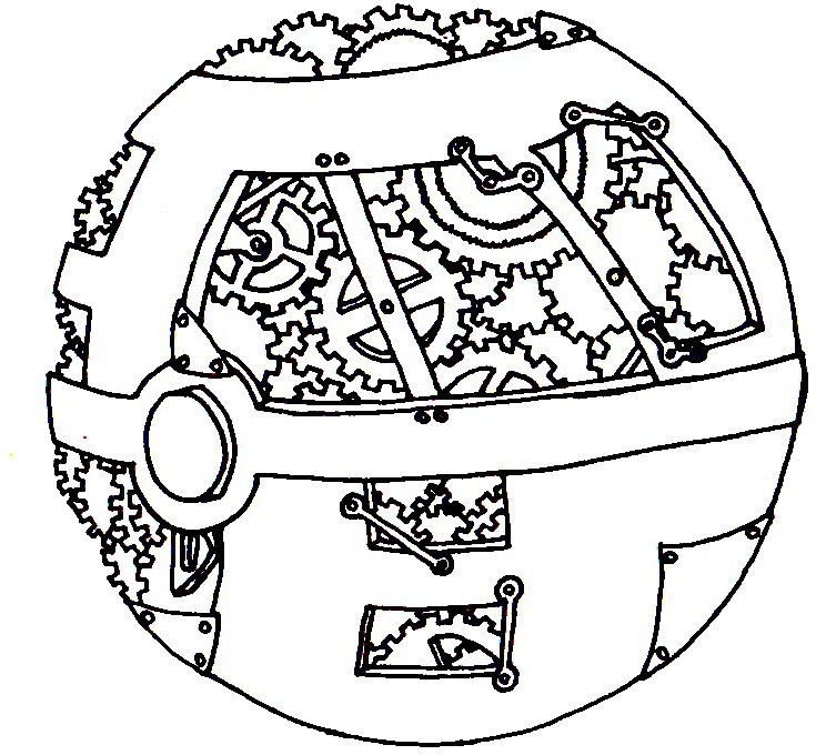 Steampunk Pokeball By Looja - Pokeballs Coloring Pages Printable (752x736), Png Download