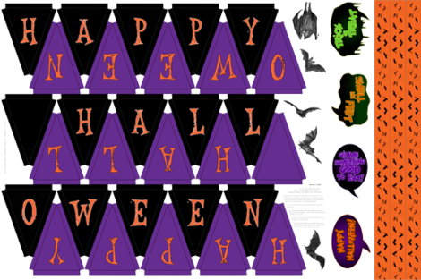 Happy Halloween Banner Fabric By Seidabacon On Spoonflower - Spoonflower, Inc. (470x313), Png Download