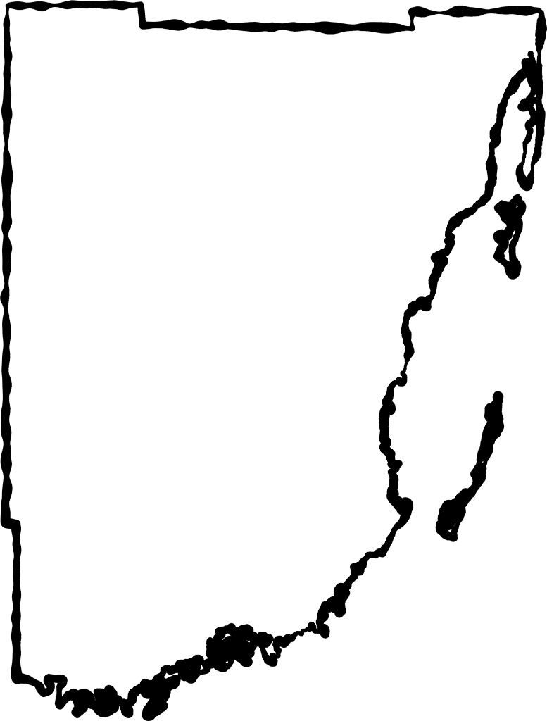 A Map Of Miami-dade With A Black Squiggle Outline - Outline Of Miami Florida (583x768), Png Download