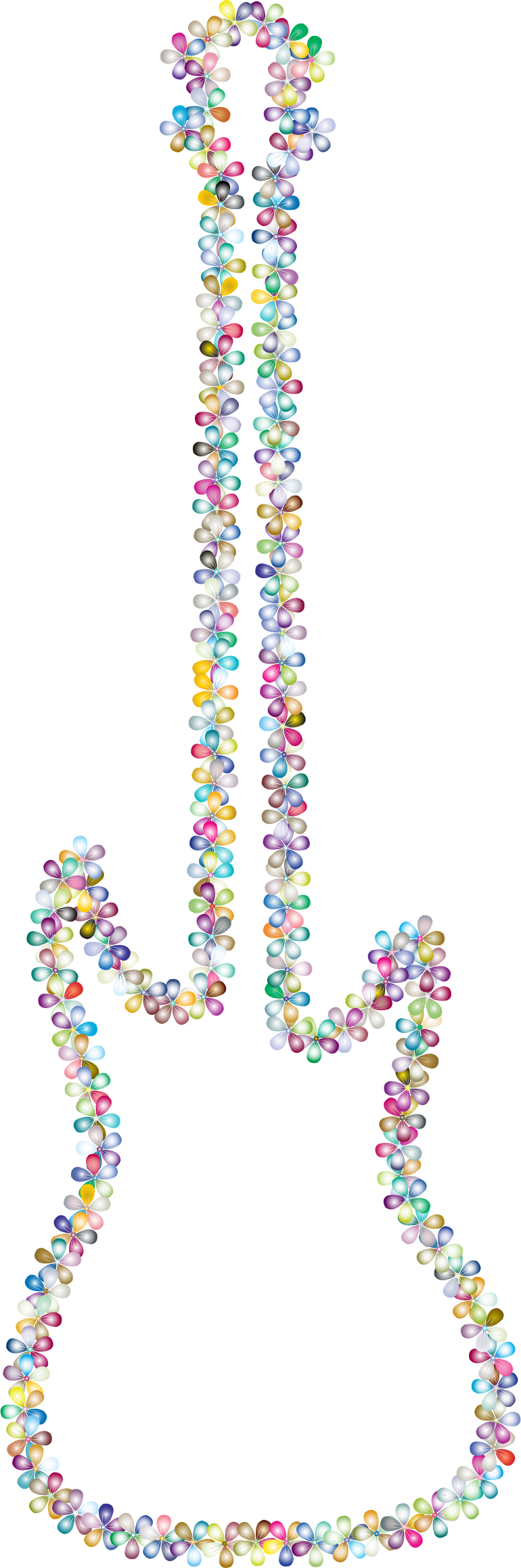 This Free Icons Png Design Of Prismatic Floral Guitar (770x2316), Png Download