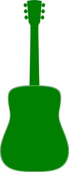 Green Guitar Clipart (240x592), Png Download