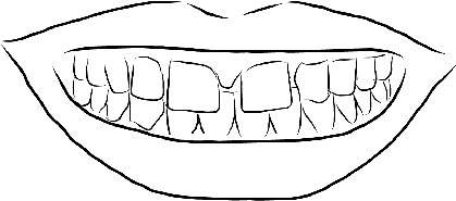 Gap-toothed Smile - Smile With Teeth Outline (480x360), Png Download