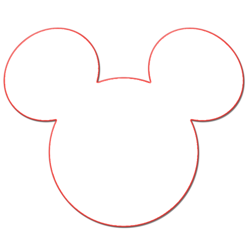 Cropped Mickey Head Outline 2 - Mickey Mouse Ear (500x500), Png Download