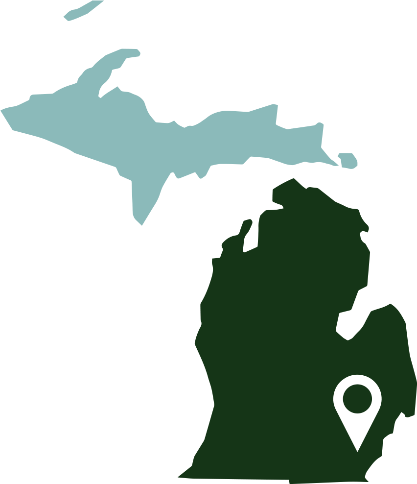 Green Us Map Silhouette Png - State Of Michigan (1024x1024), Png Download