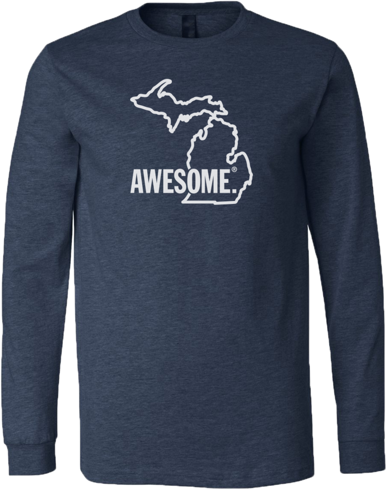 Michigan Awesome State Outline Sticker (811x1024), Png Download