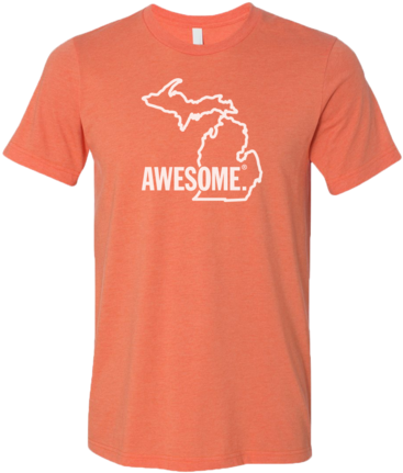 Michigan Awesome State Outline Sticker (380x480), Png Download