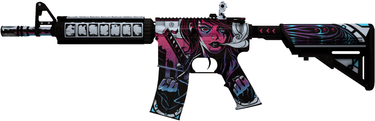 M4a4 - Neo-noir - Cs Go Hellfire (1280x445), Png Download