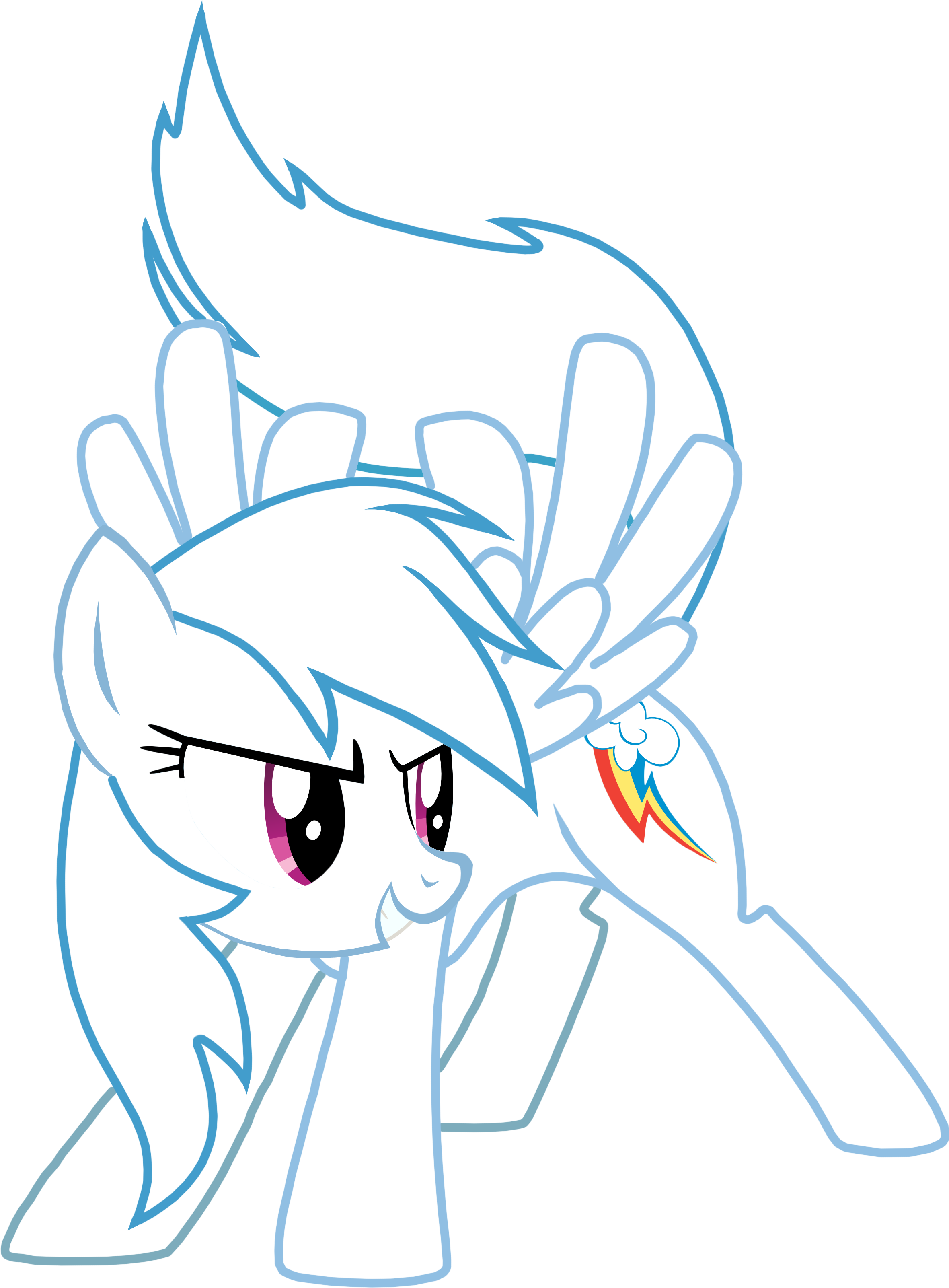 Black And White Rainbow Outline - Rainbow Dash Cutie Mark (2360x3202), Png Download