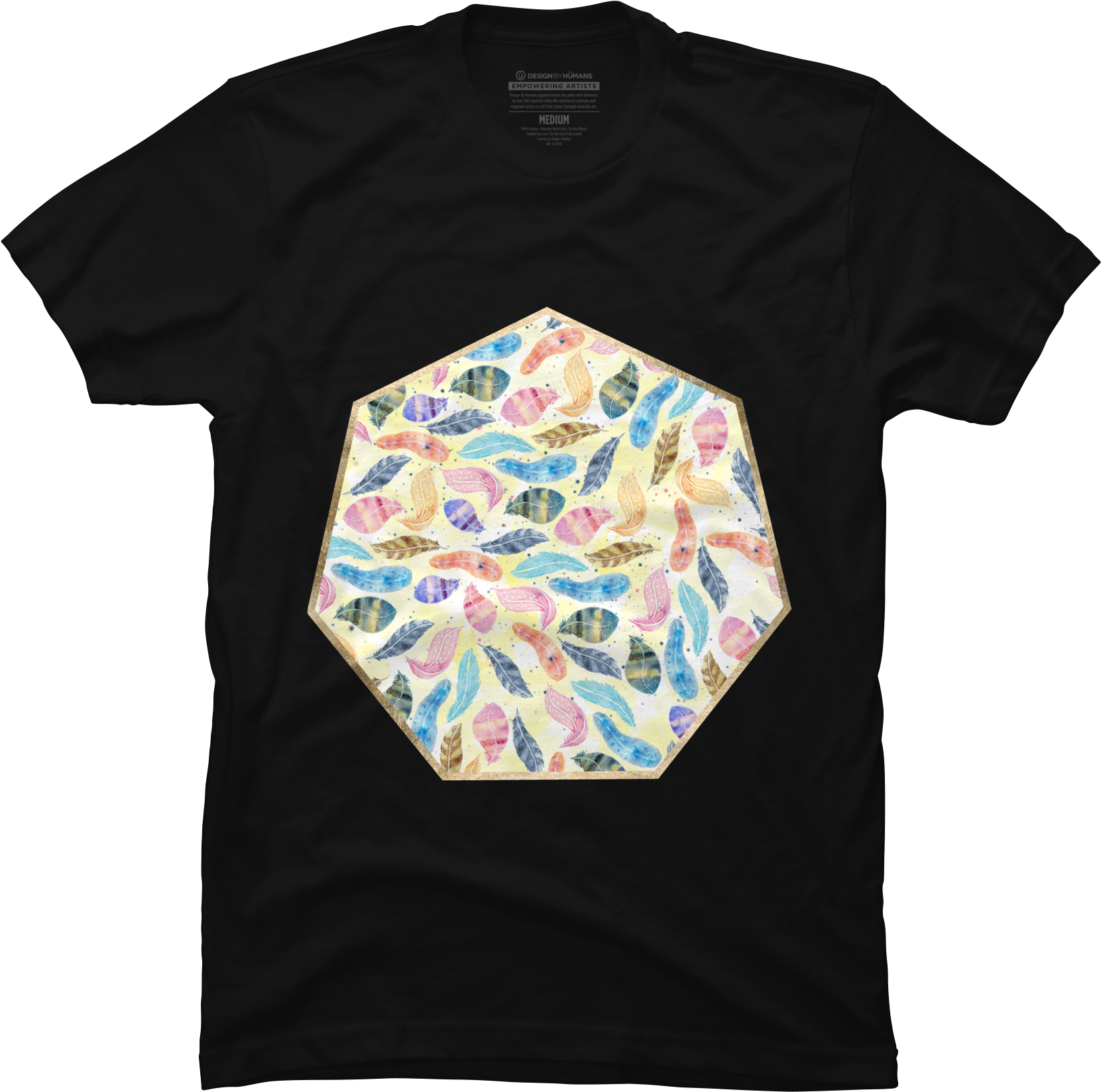 Watercolor Feathers Hand Paint Mens T Shirt - Active Shirt (1800x1800), Png Download