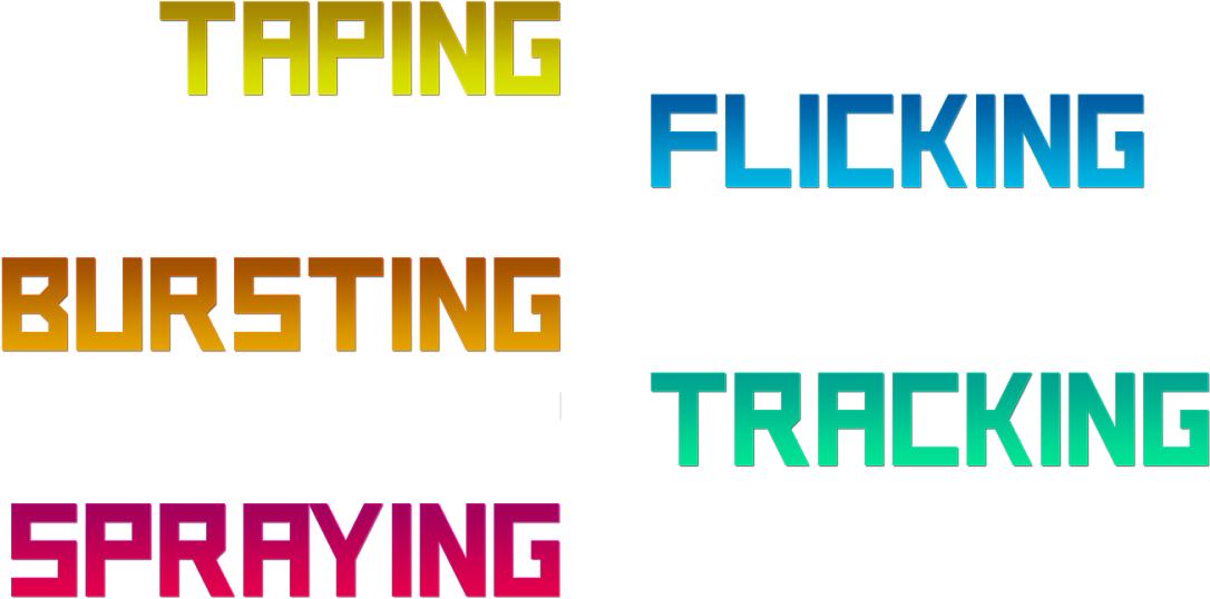 Taping, Bursting, Spraying, Flicking And Tracking - Printing (1600x900), Png Download
