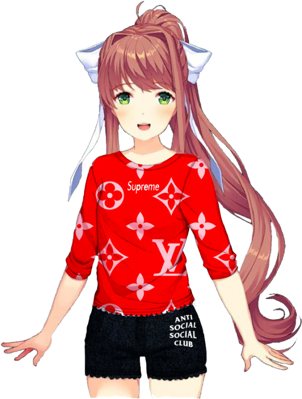 Doki Doki Literature Club Monika (700x837), Png Download