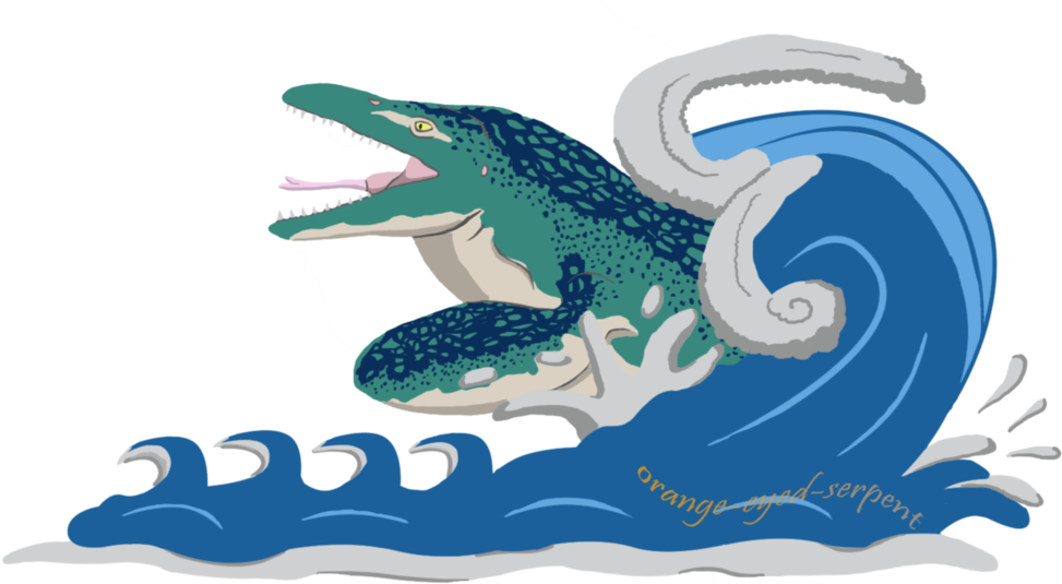 Tidal Wave Png Clip Art Free Stock - Mosasaur Png No Background (1199x666), Png Download