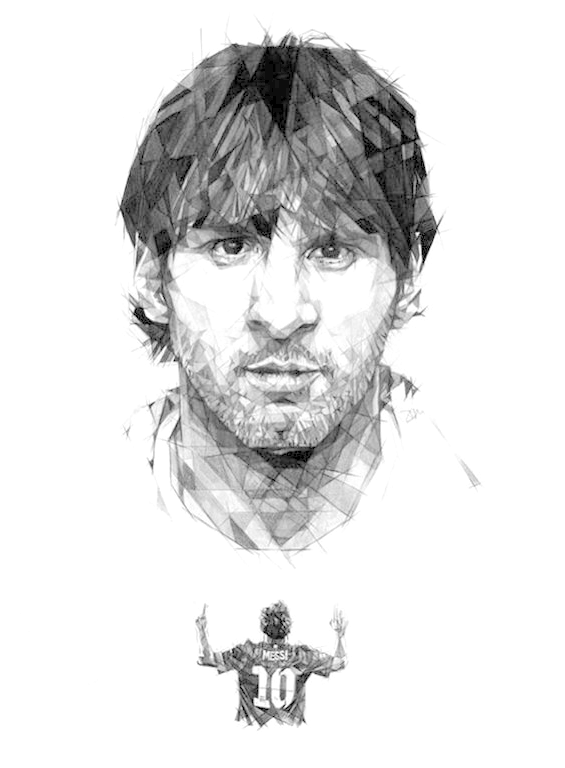 Lionel Messi Fc Barcelona Argentina National Football - Maradona Hd Sketch (564x798), Png Download
