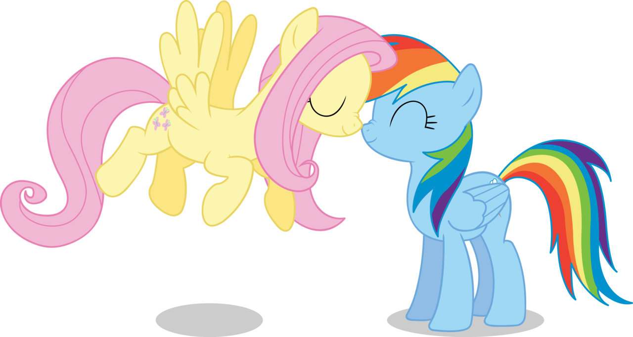 Fluttershy - Fluttershy Et Rainbow Dash Pony (1280x682), Png Download