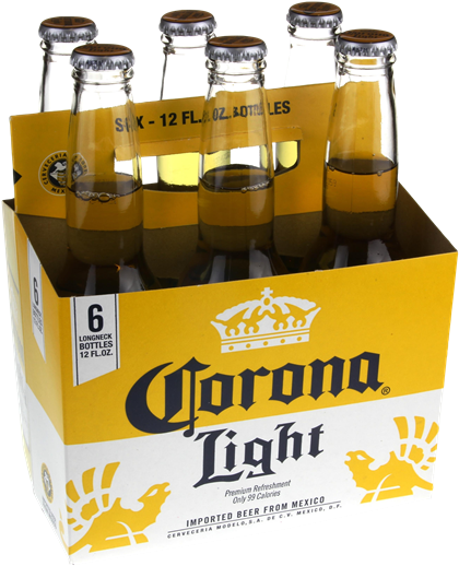 Our Gallery - Corona Light Beer - 6 Pack, 12 Fl Oz Bottles (486x600), Png Download