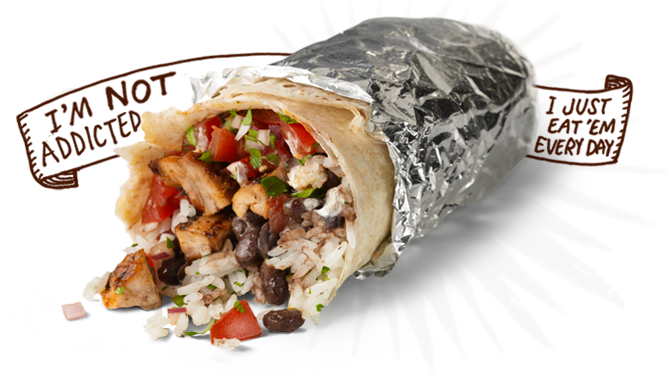A Chipotle Burrito $9 - Chipotle Burritos (672x376), Png Download
