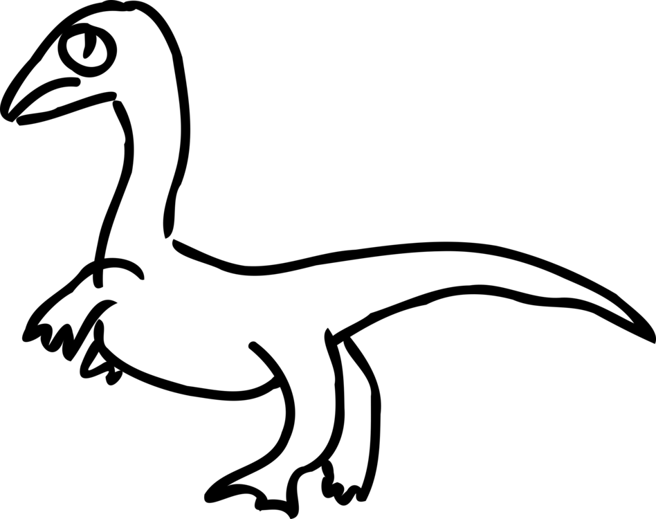 Velociraptor Duck Diagram Free - Line Drawing Velociraptor (948x750), Png Download
