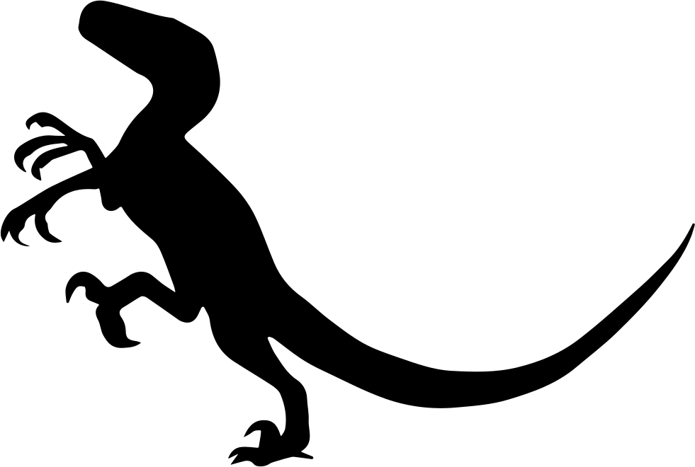 Png File - Velociraptor Silhouette (981x660), Png Download