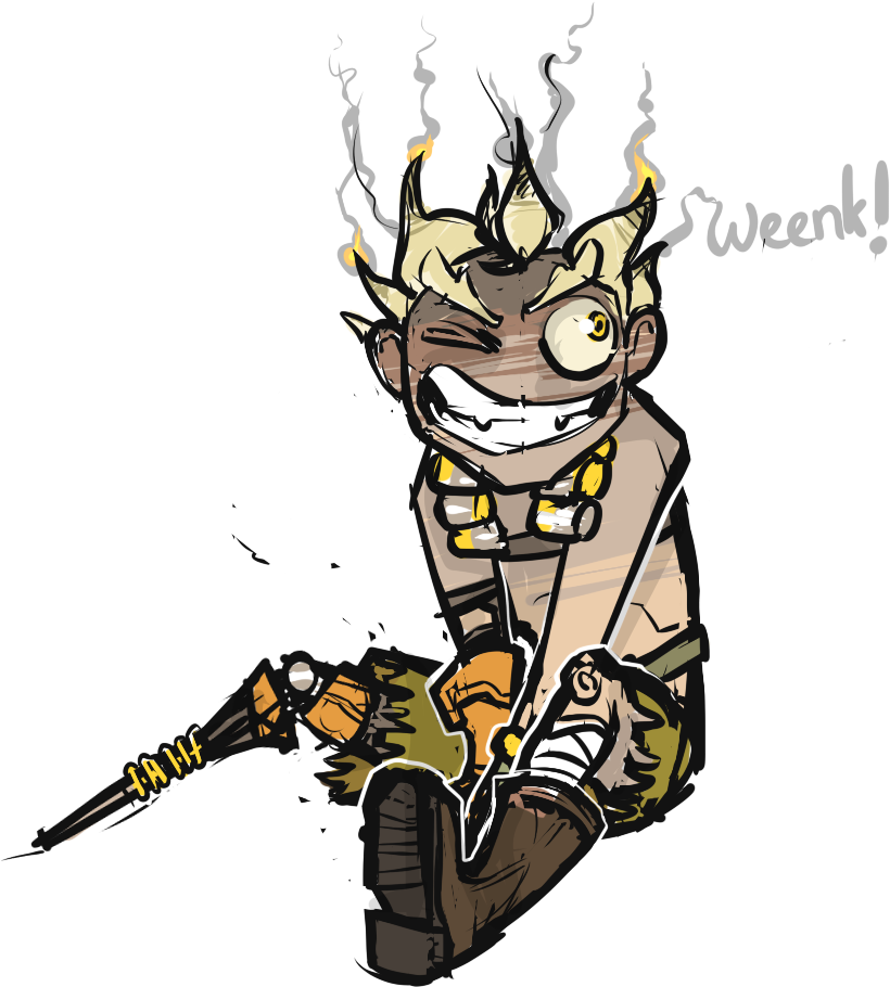 Someone Told Me To Draw “a Cute Junkrat” From Overwatch - Overwatch Cute Junkrat Drawing (821x935), Png Download