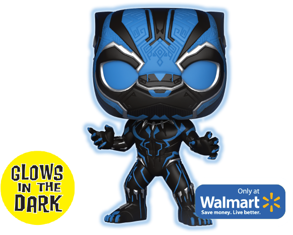 Black Panther - Funko Pop Black Panther Glow In The Dark (603x475), Png Download