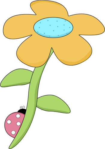 Yellow Spring Flower With A Ladybug - Mycutegraphics Flower (350x493), Png Download
