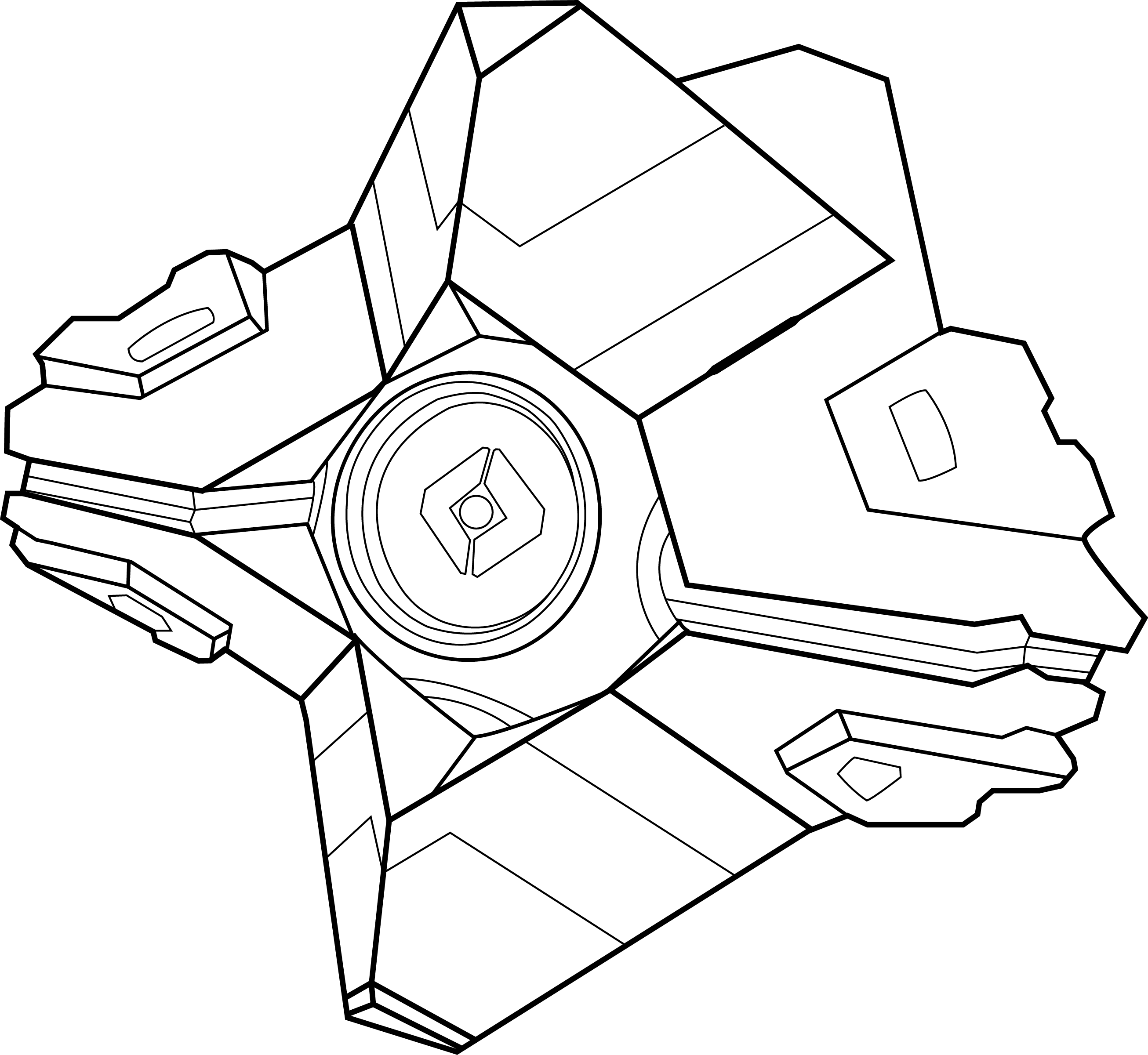 Destiny Drawing Ghost - Destiny Ghost Line Art (2612x2401), Png Download