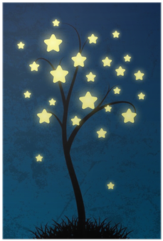 Fairy Starry Tree On Night Background Poster • Pixers® - Tree (400x400), Png Download