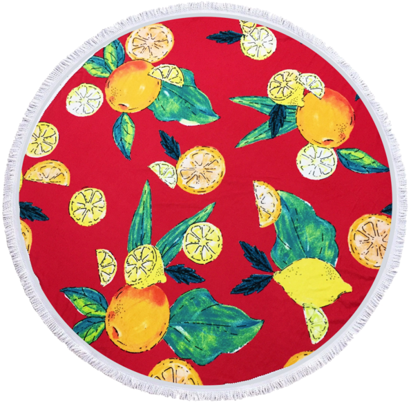 Round Beach Towel - Multi (600x600), Png Download