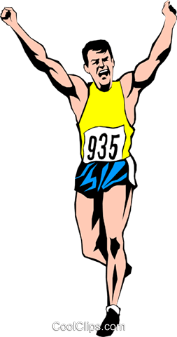 Runner Finishing Race Royalty Free Vector Clip Art - Runner Clipart Png (253x480), Png Download