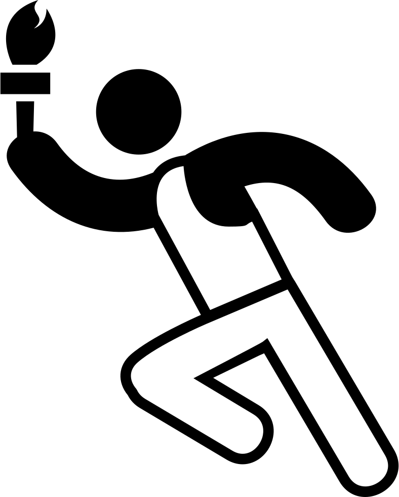 Torch Runner Svg Png Icon Free Download - Silueta De Hombre Corriendo Con Antorcha (788x980), Png Download