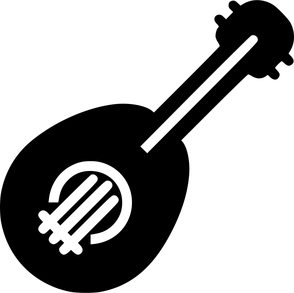 Svg Png Icon Free - Ukulele Black And White Icon (980x978), Png Download