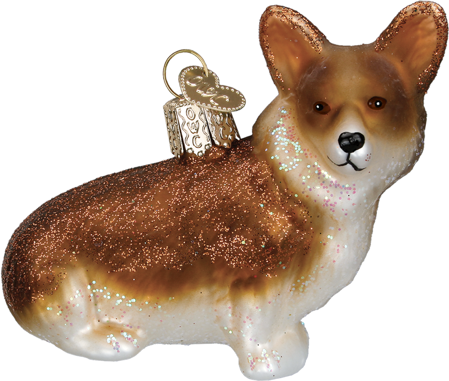 Old World Christmas Pembroke Welsh Corgi Dog Glass (1000x1000), Png Download