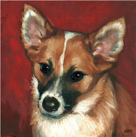 Oil Painting Of Icelandic Shepherd On Red - Oil Painting (505x505), Png Download