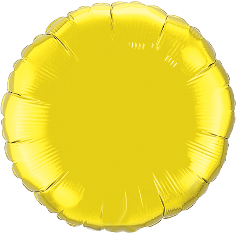 18" Yellow Plain Circle Foil Balloon (485x485), Png Download