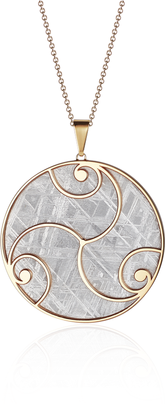 Meteorite Crop Circle Delight Pendant In Yellow Gold (1000x1000), Png Download
