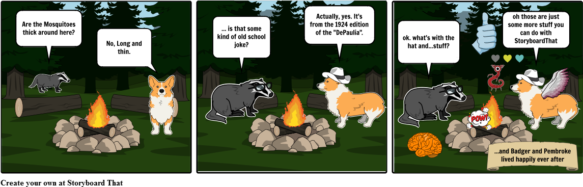 Corgi And Badger - Cartoon (1164x385), Png Download