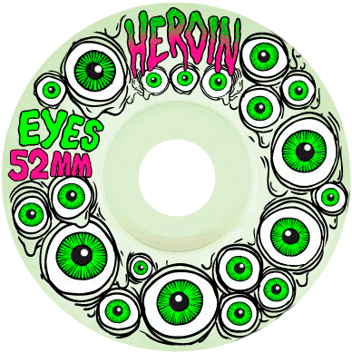 Eye Glow 52 - Heroin Eyes Skateboard Wheels - 52mm (glow (900x500), Png Download