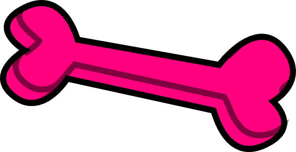 Dog Bone Clipart Png - Pink Dog Bone Clipart (600x308), Png Download