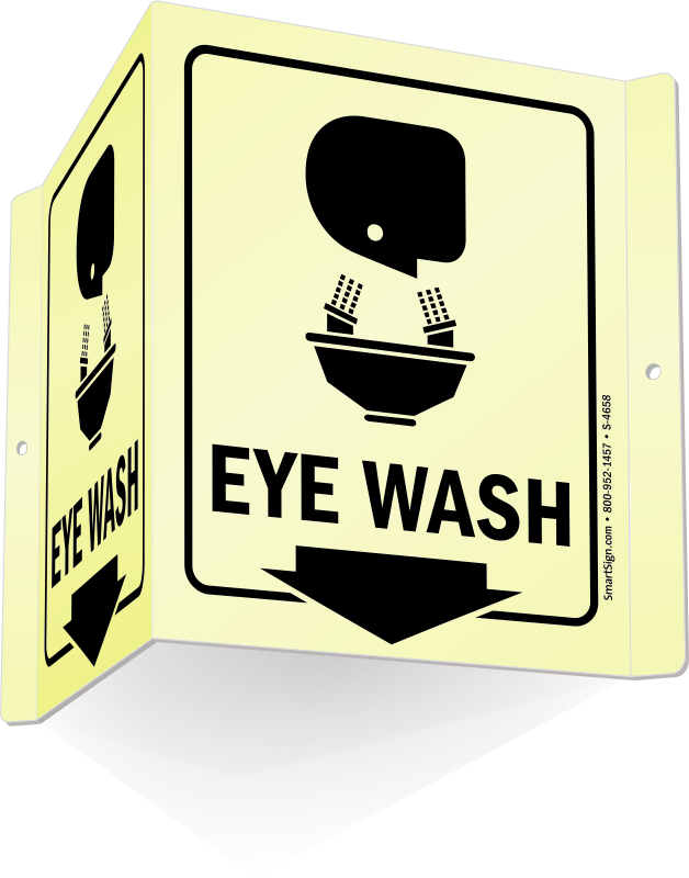 Eye Wash Sign - Smartsign By Lyle Smartsign Projecting Aluminum V-sign, (628x800), Png Download
