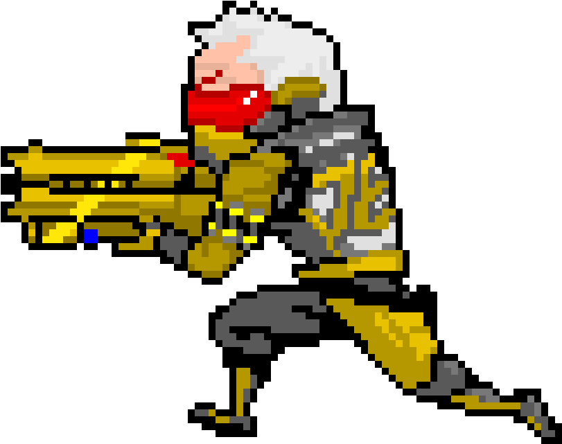 Golden Soldier 76 - Soldier 76 Pixel Art (950x770), Png Download
