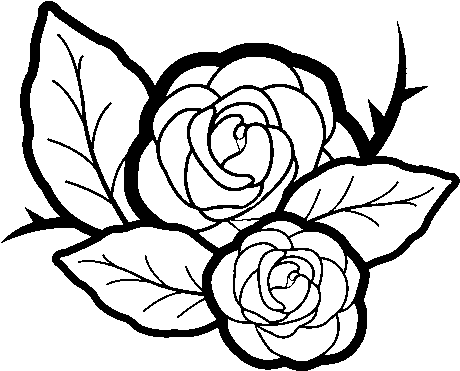 Dibujo De Dos Rosas Para Colorear - Desenho De Duas Rosas (600x470), Png Download