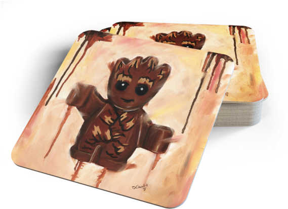 Baby Groot Coasters - Cartoon (480x480), Png Download