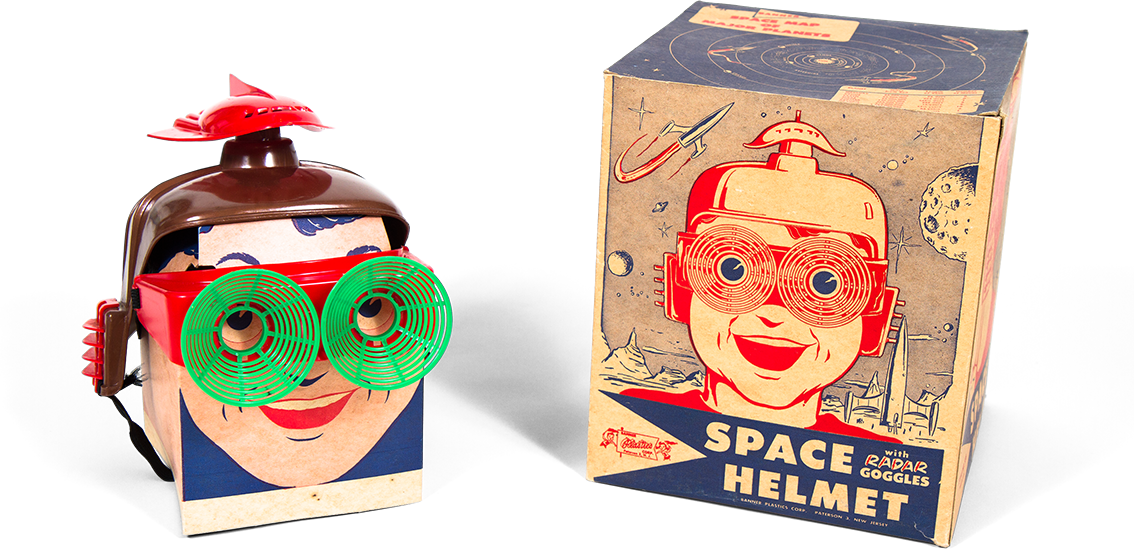 Banner Plastics, - Vintage Space Helmet Toy (1134x549), Png Download