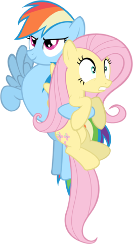 Flutterdash Vector - Fluttershy (263x480), Png Download