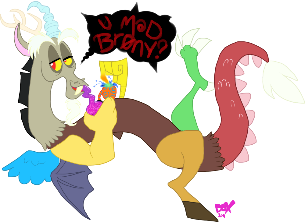 Pandadox, Bong, Discord, Poison Joke, Safe, Simple - Discord My Little Pony (1000x729), Png Download