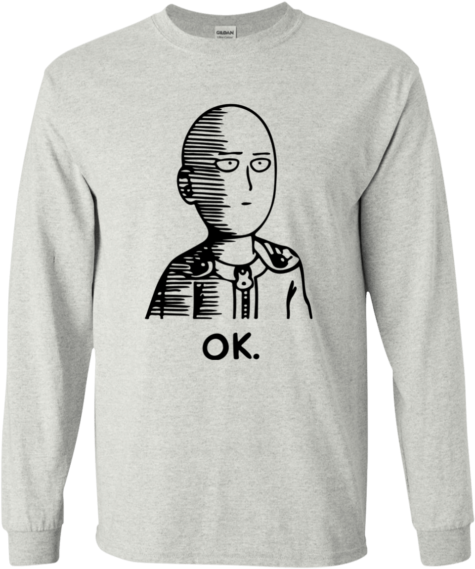 One Punch Man Saitama Ok Long Sleeve T Shirt - Cool Iphone 6+ Cases Anime (1155x1155), Png Download
